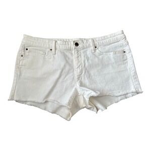 Gap 1969 Women's White Denim Cut Off Shorts Frayed Hem Summer Size 31